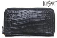 レザック / LE'SAC 財布 8175bk ナイルクロコダイル Wファスナー長財布（1枚革仕立て） ブラック 国産(日本製)