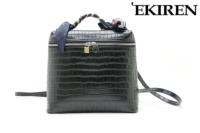 エキレン / EKIREN バッグ n008ibk クロコ型押し リュック ブラック 国産(日本製)