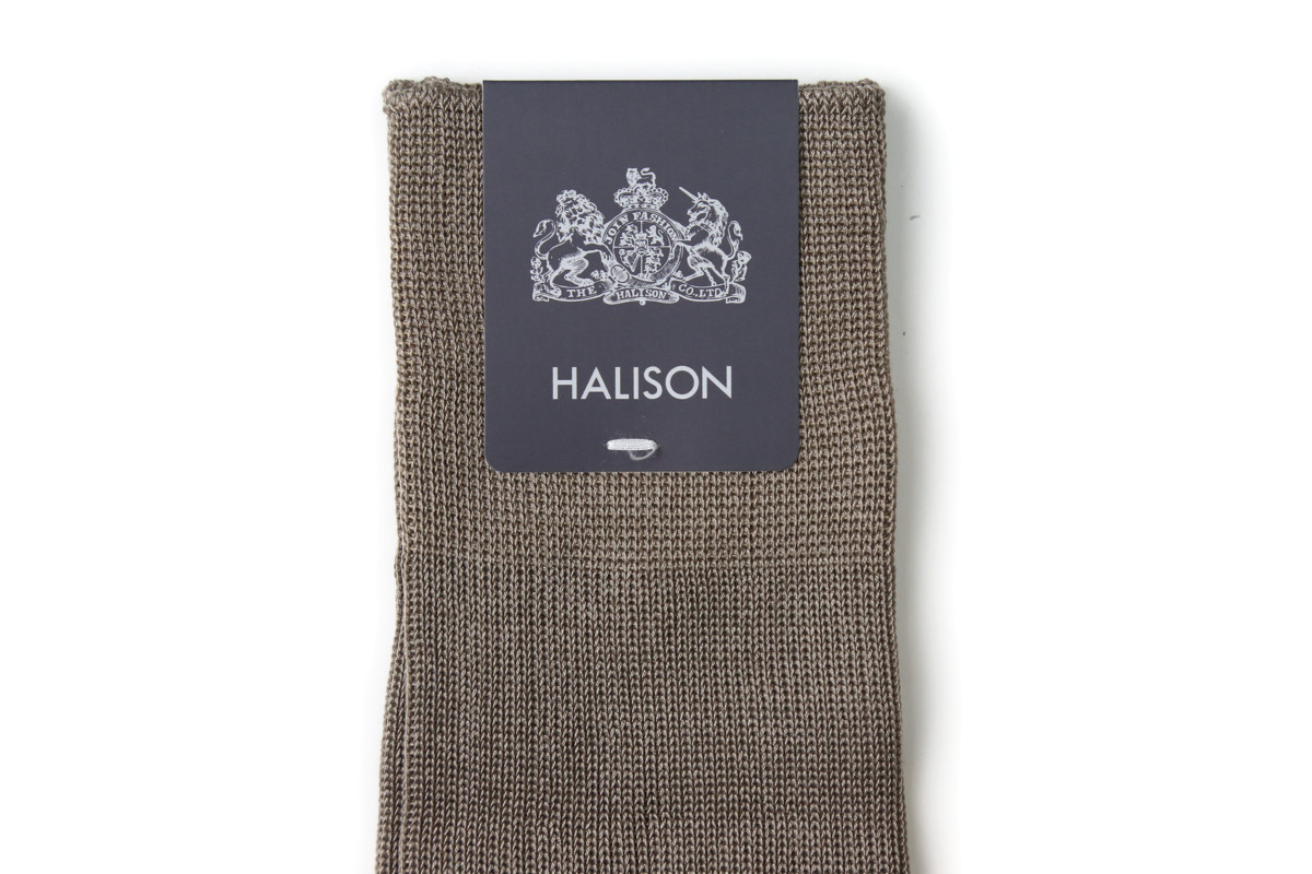ハリソン HALISON 小物その他 10606flbr ライトブラウン エジプト綿 ワイドリブ ロングホーズ